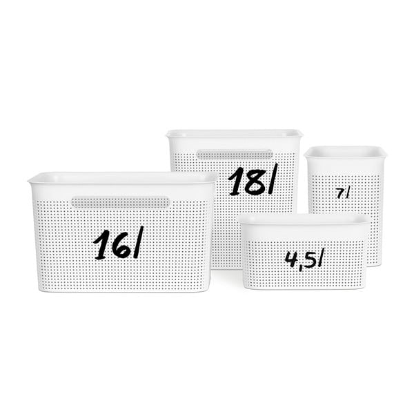 Biały koszyk z plastiku z recyklingu Brisen – Rotho-image-2