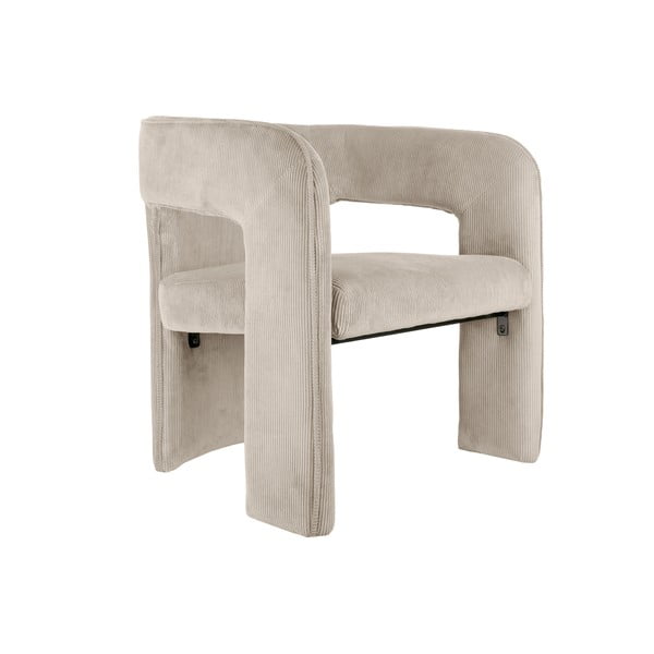 Beżowy sztruksowy fotel Vigor – Leitmotiv