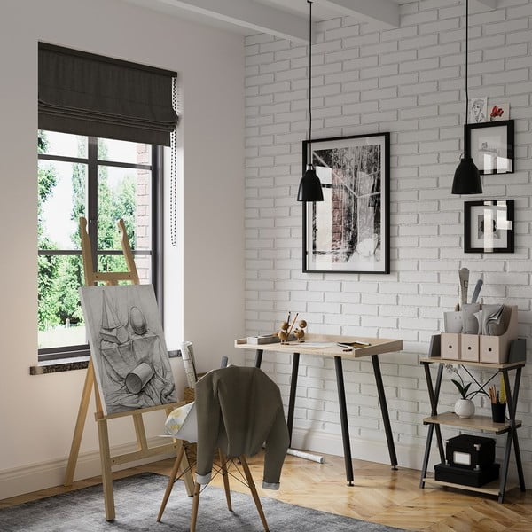 Biurko z blatem w dekorze orzecha 30x50 cm Hexe – Homede-image-1