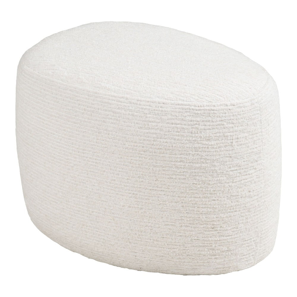 Kremowy puf z tkaniny szenilowej Hilo – House Nordic