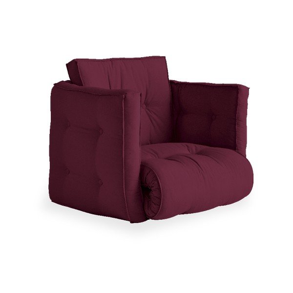 Rozkładany fotel z ciemnoczerwonym obiciem Karup Design Dice Bordeaux-image-1