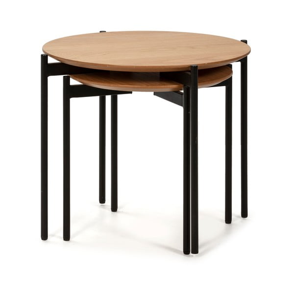 Zestaw 2 stolików w dekorze drewna Marckeric Piera-image-2