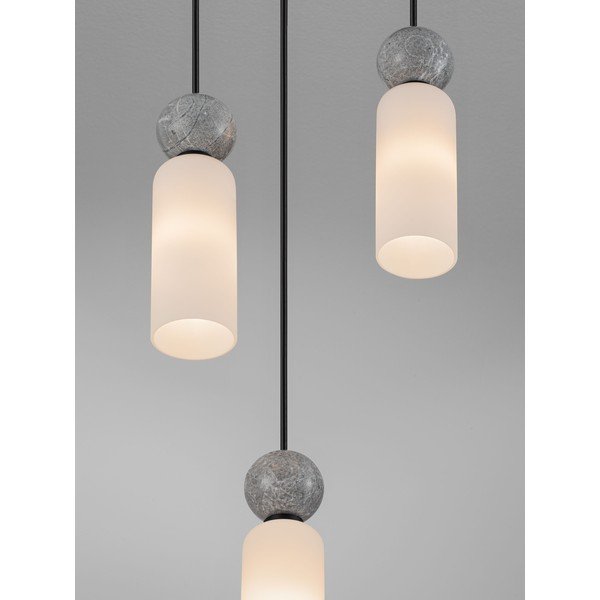 Kamienna lampa wisząca w kolorze matowej czerni ze szklanym kloszem ø 25 cm Filomena – Nova Luce-image-1
