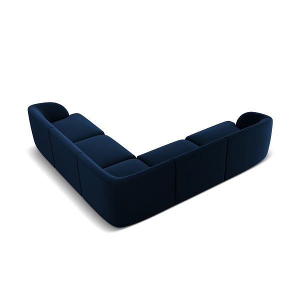 Niebieski aksamitny narożnik Miley − Micadoni Home-image-3