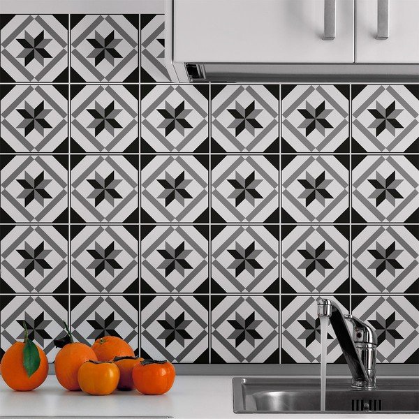 Zestaw 30 naklejek ściennych Ambiance Azulejos Lucida, 15x15 cm-image-1