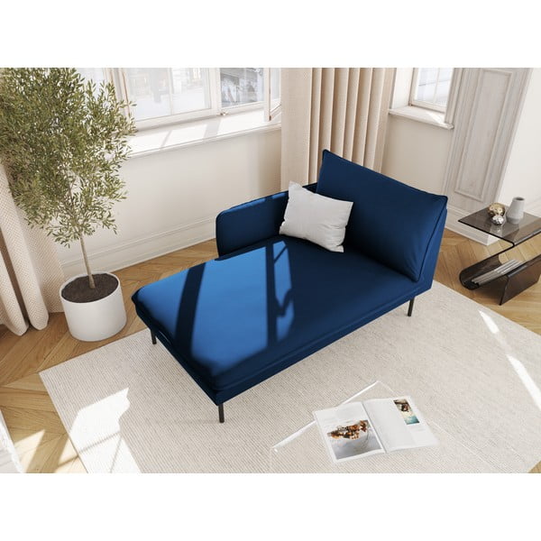 Niebieski aksamitny szezlong (lewostronny) Vienna – Cosmopolitan Design-image-1