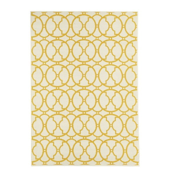 Beżowo-żółty dywan odpowiedni na zewnątrz Floorita Interlaced, 133x190 cm