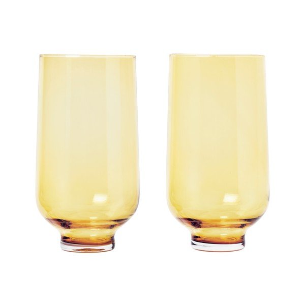 Zestaw 2 żółtych szklanek Blomus Flow, 400 ml-image-2
