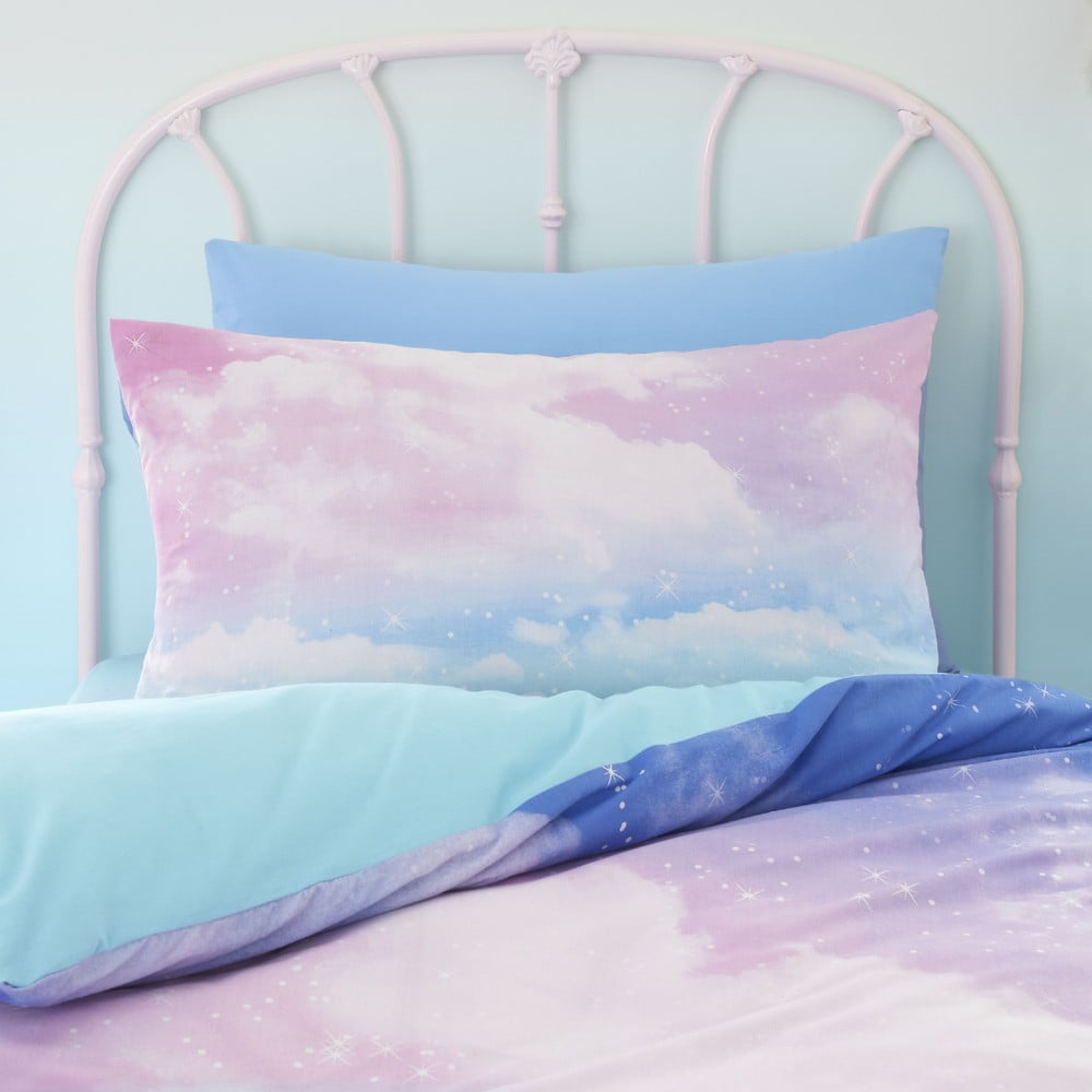 Niebiesko-różowa pościel dziecięca jednoosobowa 135x200 cm Ombre Rainbow Clouds – Catherine Lansfield (zdjęcie 3)