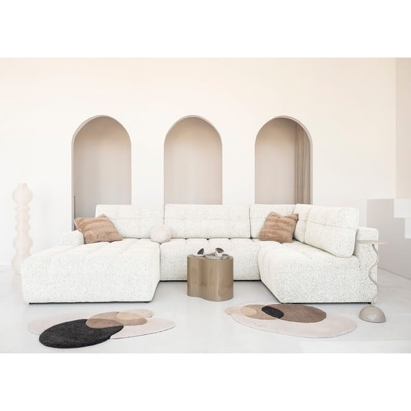 Kremowy rozkładany narożnik modułowy ze schowkiem (prawostronny) Lulu – Miuform-image-2