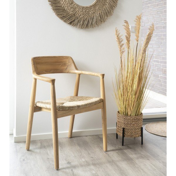 Krzesło z podłokietnikami z litego drewna w naturalnym kolorze Getafe – House Nordic-image-1