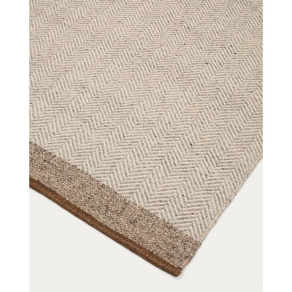 Beżowy wełniany dwustronny dywan tkany ręcznie 200x300 cm Nifelia – Kave Home-image-3