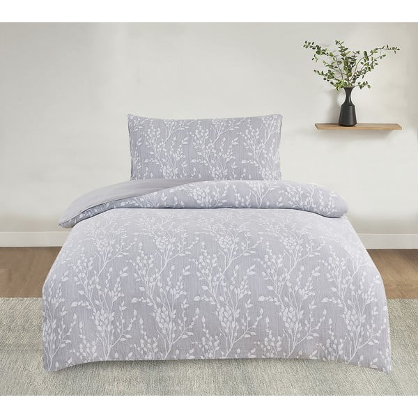 Szara żakardowa pościel jednoosobowa 140x200 cm Boston – My House