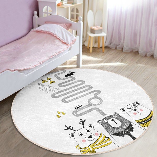 Biały dywan dziecięcy ø 100 cm Comfort – Mila Home-image-1