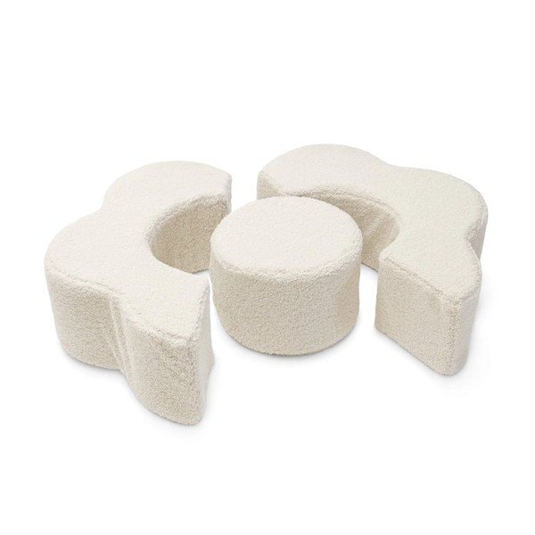 Kremowy piankowy plac zabaw 3 szt. z materiału bouclé wysokość 27 cm 88x90 cm – Meowbaby-image-4