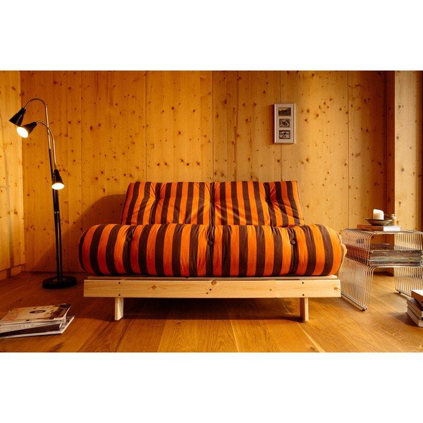 Pomarańczowa/brązowa rozkładana sofa 140 cm Roots – Karup-image-4
