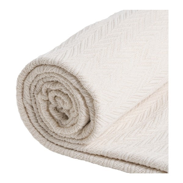 Kremowa narzuta z bawełny z recyklingu 180x260 cm Spike – Ixia-image-4