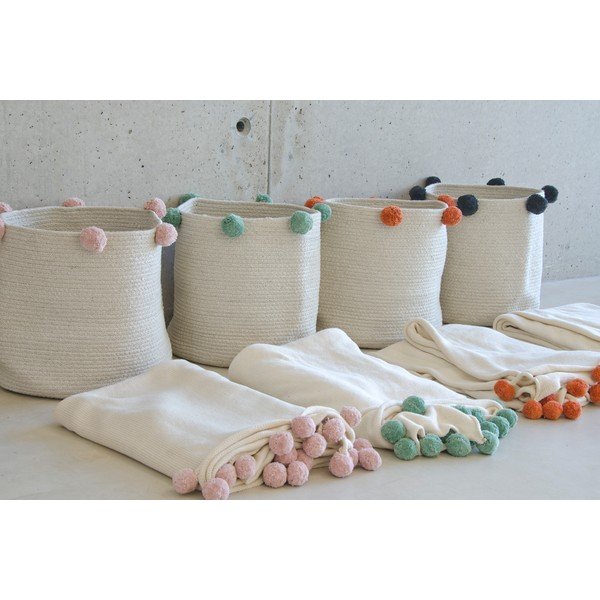 Kremowy tekstylny dziecięcy kosz na zabawki ø 30x30 cm Bubbly – Lorena Canals-image-3