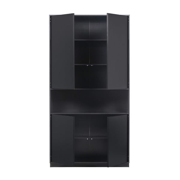 Czarny regał modułowy z litego drewna sosnowego 260x210 cm Finca – WOOOD-image-4