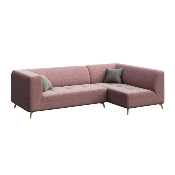 Różowa sofa z szezlongiem po prawej stronie MESONICA Toro-image-2