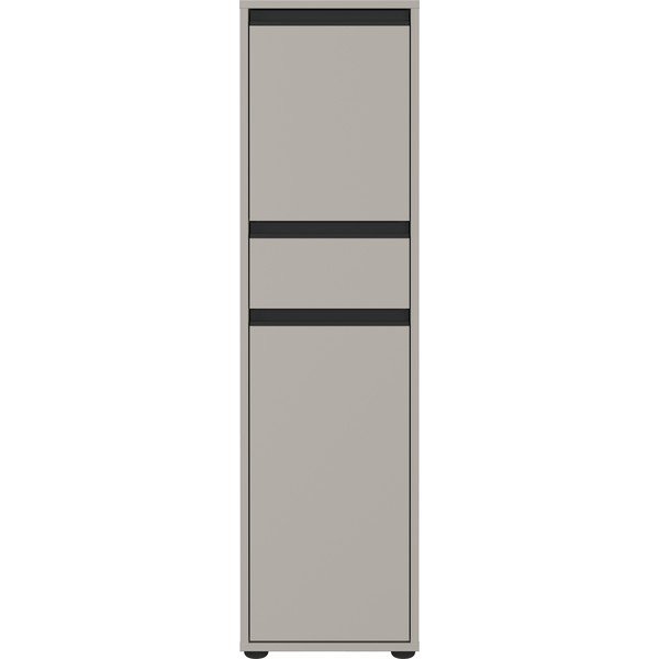 Szara wysoka wąska szafka łazienkowa 33x121 cm Lemont – Germania