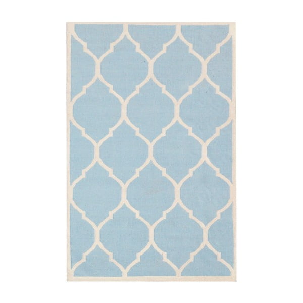 Jasnoniebieski dywan wełniany Bakero Lara, 90x60 cm