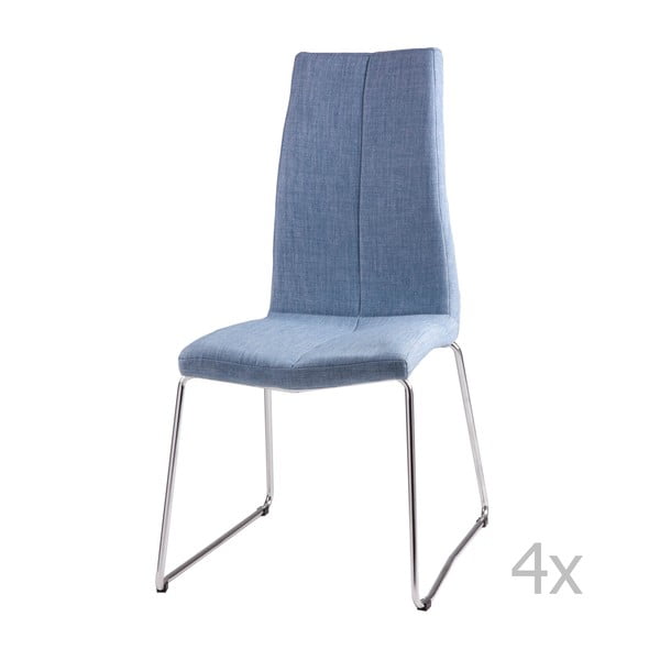 Zestaw 4 niebieskich krzeseł do jadalni sømcasa Aroa