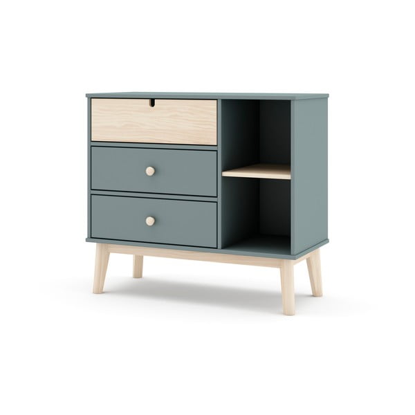 Szarozielona komoda dziecięca 90x81x40 cm Estefania – Marckeric-image-2