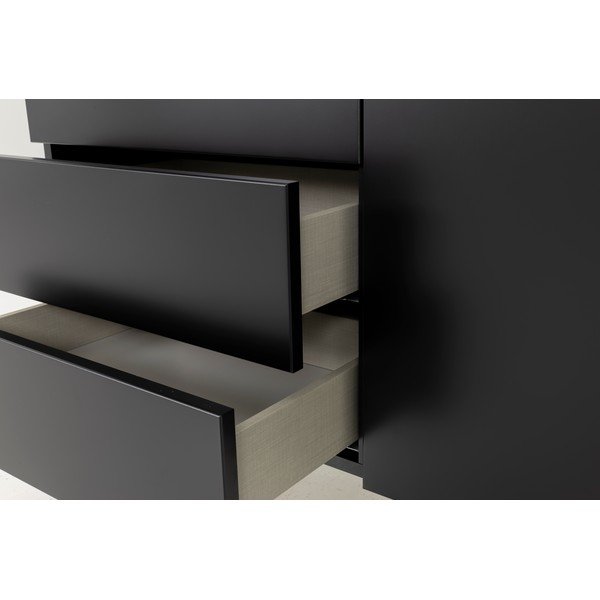 Czarna wysoka komoda w dekorze orzecha 120x133 cm Plain – Tenzo-image-1