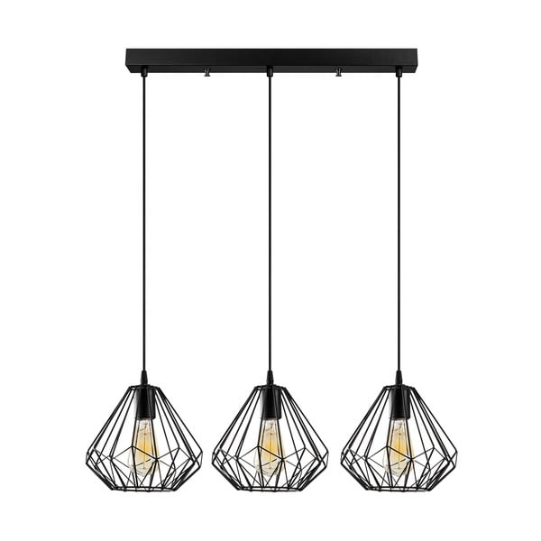 Czarna lampa wisząca z metalowym kloszem Diamond – Opviq lights