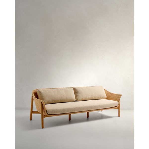 Beżowa/w naturalnym kolorze tapicerowana sofa ogrodowa Galea – Kave Home-image-1