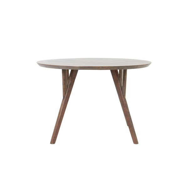 Brązowy okrągły stół z blatem z drewna akacjowego ø 120 cm Quenza – Light & Living-image-4