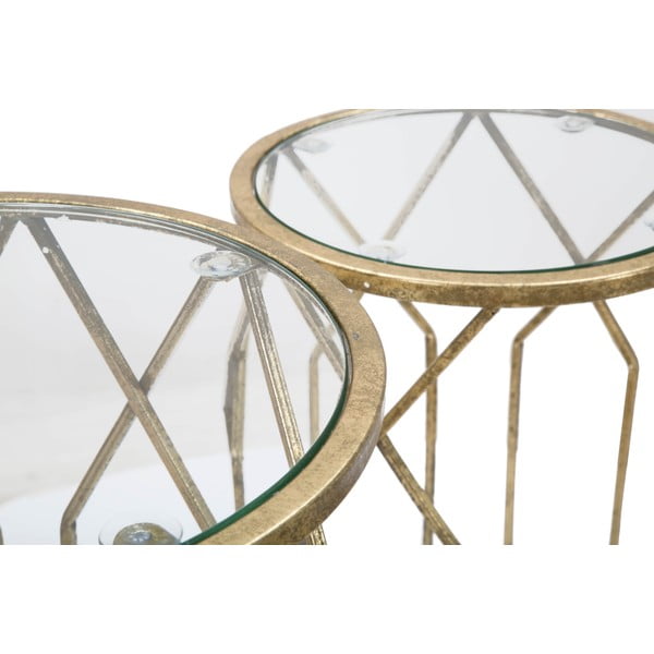 Okrągłe stoliki ze szklanym blatem zestaw 3 szt. ø 32 cm Tunisi – Mauro Ferretti-image-3