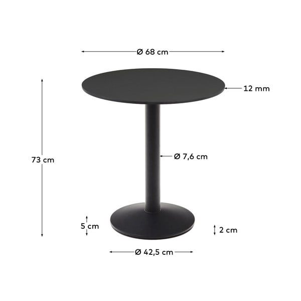 Metalowy okrągły stół ogrodowy 68x68 cm Esilda – Kave Home-image-4