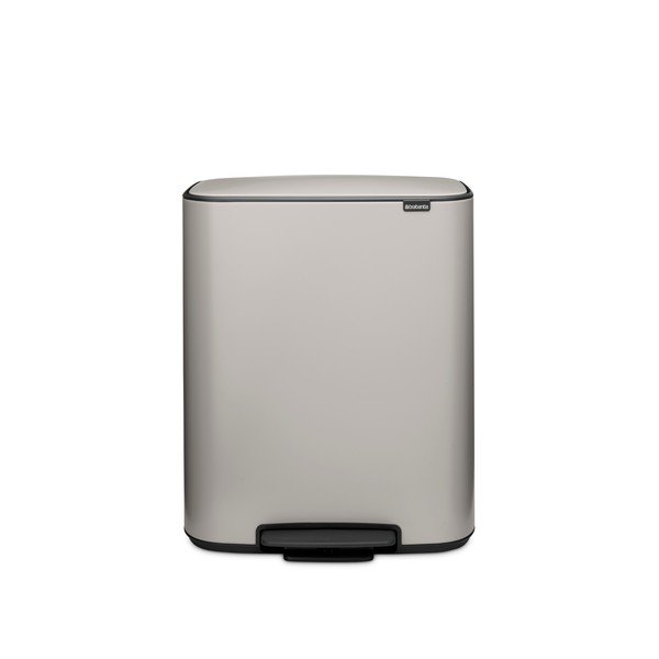 Jasnoszary stalowy kosz na śmieci 2x30 l do segregacji odpadów/z pedałem Bo – Brabantia-image-3