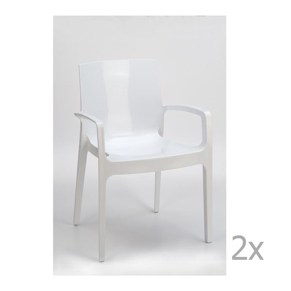 Zestaw 2 białych krzeseł Castagnetti Cream