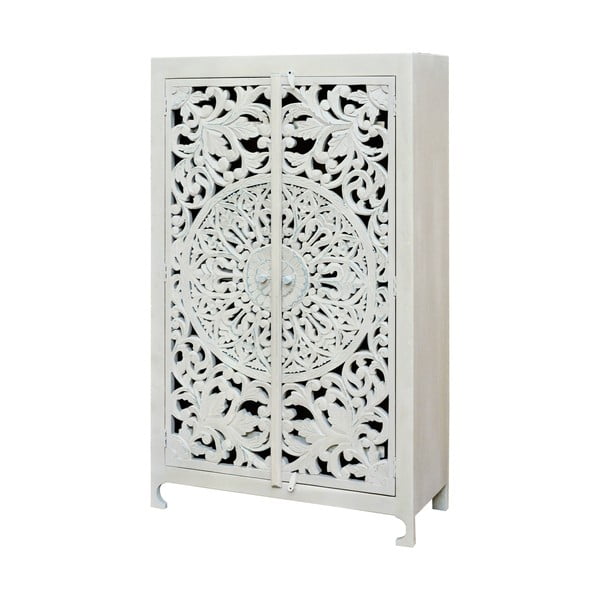 Kremowa szafka z litego drewna mango 165x40 cm Kalita – Støraa-image-1