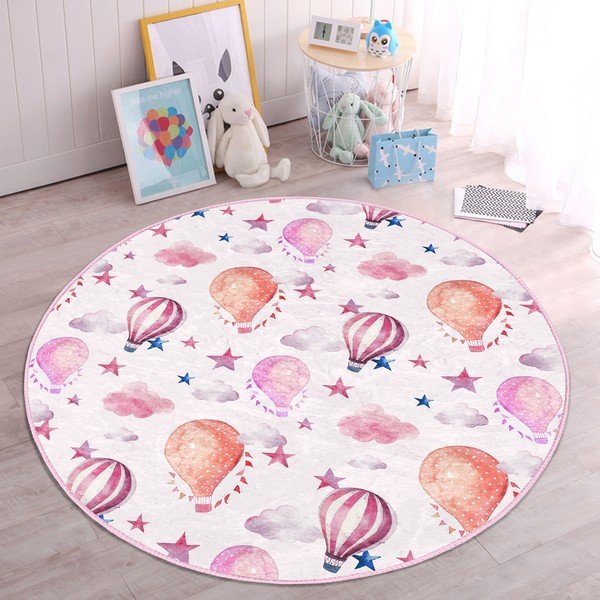 Różowy dywan dziecięcy ø 120 cm Comfort – Mila Home-image-3
