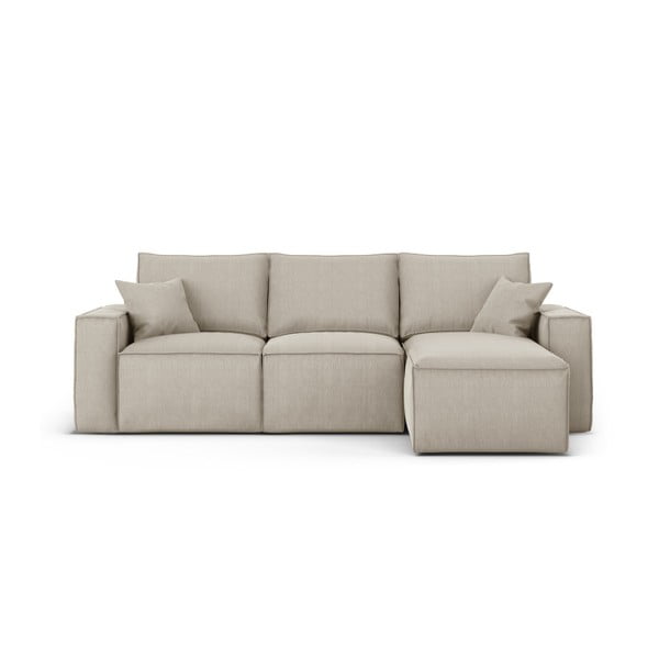 Beżowa narożna sofa prawostronna Cosmopolitan Design Miami