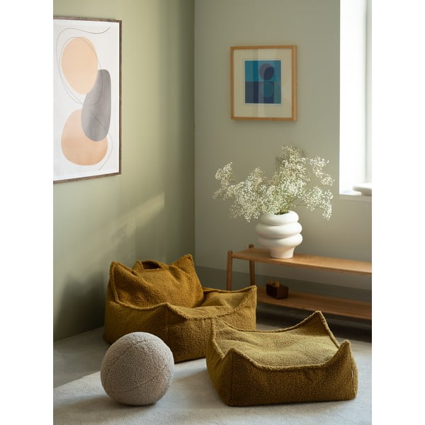 Brązowy dziecięcy worek do siedzenia z materiału bouclé Chair – Wigiwama-image-3