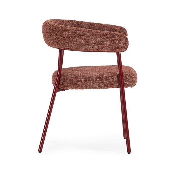 Tapicerowane fotele jadalniane zestaw z podłokietnikami 2 szt. w kolorze terakoty Yuri – MOME-image-3