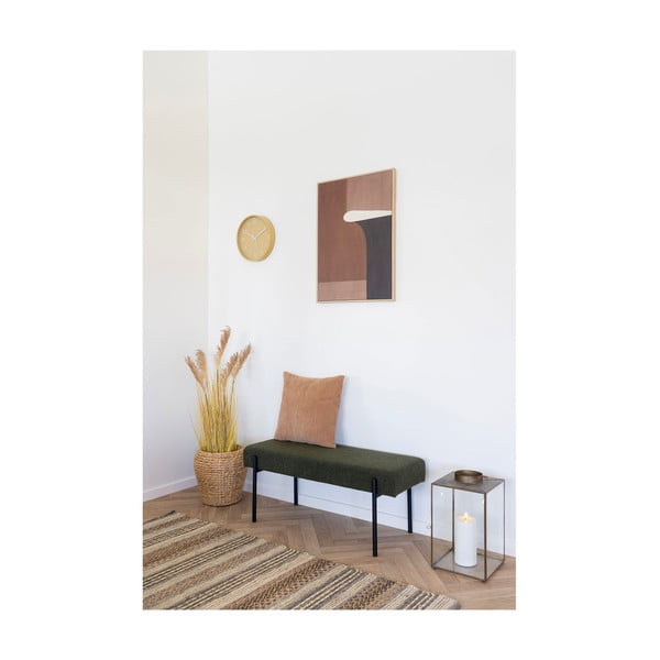 Ciemnozielona  ławka z materiału bouclé Swindon – House Nordic-image-4