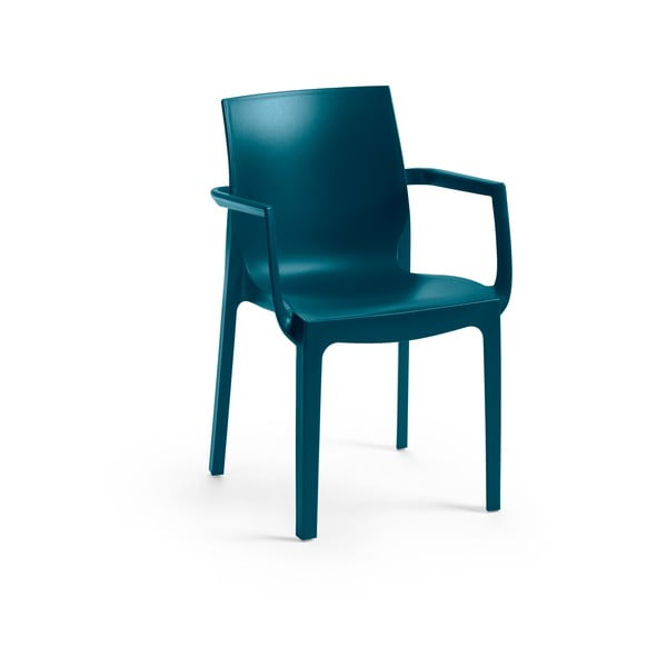 Turkusowe plastikowe krzesło ogrodowe Emma – Rojaplast