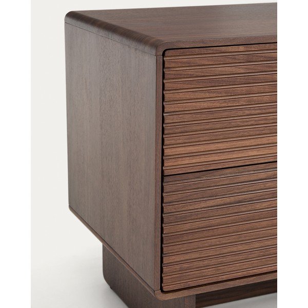 Szafka nocna w dekorze orzecha w ciemnym naturalnym kolorze Norlen – Kave Home-image-3