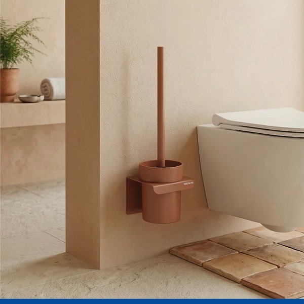 Brązowa plastikowa szczotka do WC z mocowaniem Turbo-loc bez wiercenia Lizan – Wenko-image-1