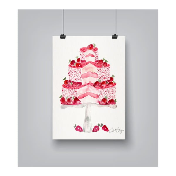 Plakat Americanflat Strawberry Cake by Cat Coquillette, 30x42 cm