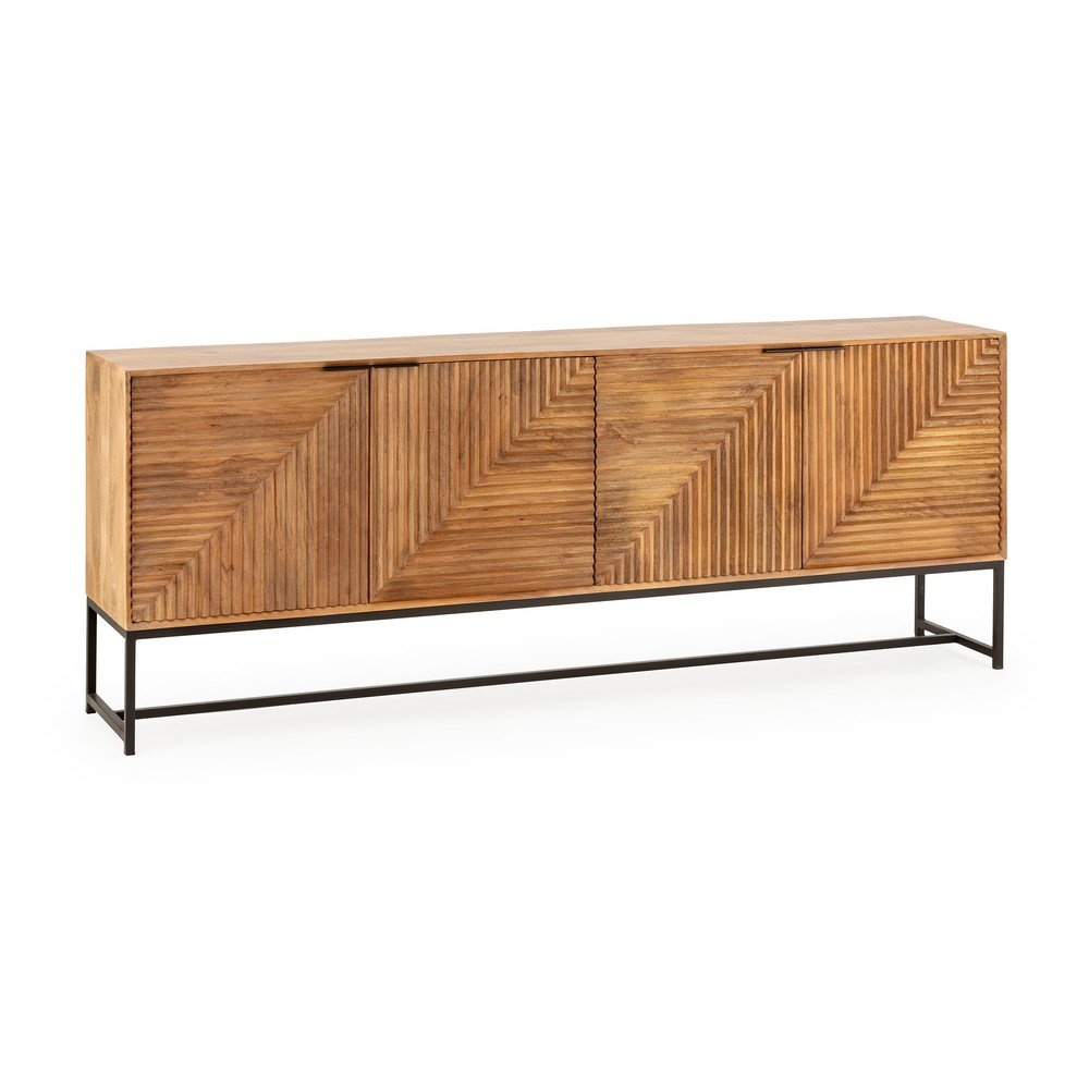 Komoda z litego drewna mango w naturalnym kolorze 210x80x40 cm Nereida – MOME