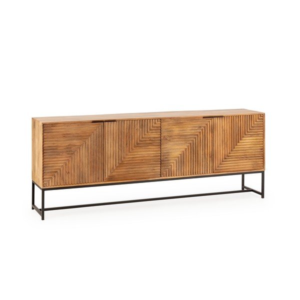 Komoda z litego drewna mango w naturalnym kolorze 210x80x40 cm Nereida – MOME