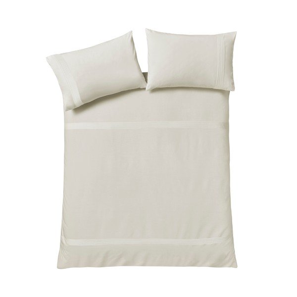 Kremowa pościel jednoosobowa 135x200 cm Pintuck Easy Iron Percale – Catherine Lansfield