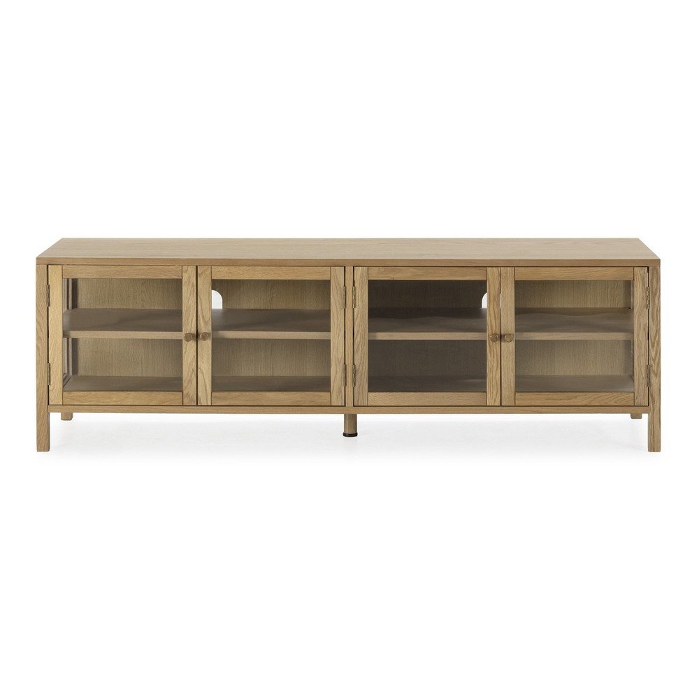Szafka pod TV w dekorze dębu w naturalnym kolorze 160x50x40 cm Ceci – MOME